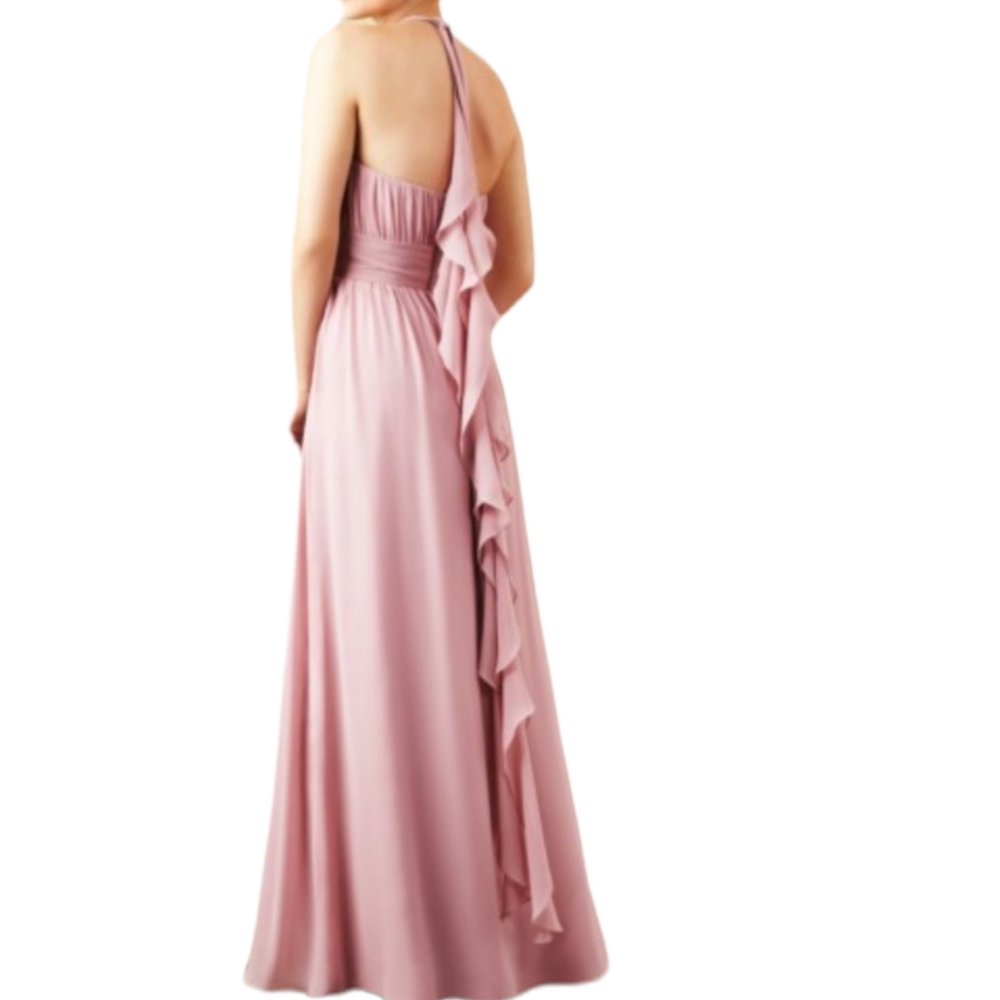 Rum Pink Flowy Chiffon Gown